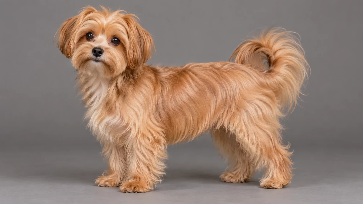 Morkie köpek — altın (kayısı) renk
