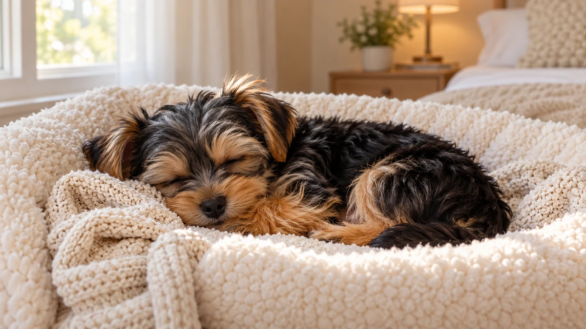 Morkie ilan — uyuyan Morkie yavru ilan fotoğrafı
